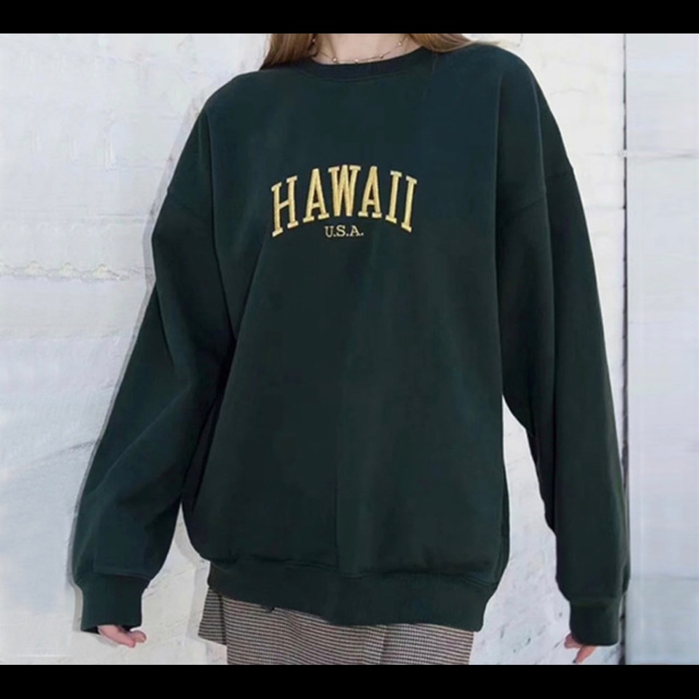 Green HAWAII Oversized Crewneck